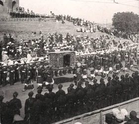 Ein Staatspalankin in einer königlichen Prozession, Delhi, Indien, 1912