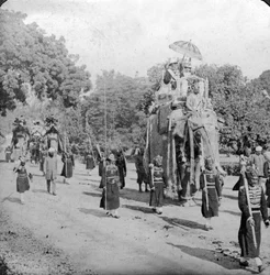 Lord und Lady Harding reiten auf einem Elefanten, Indien, 1913