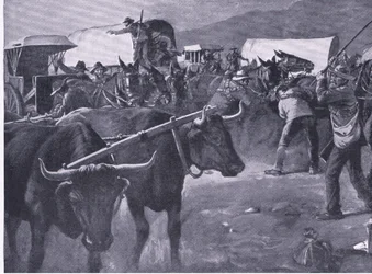 Ein eiliger Aufbruch, Illustration aus After Pretoria: The Guerilla War, 1902