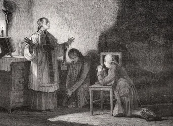 Ludwig XVI. (1754-93) beim Gebet vor seiner Hinrichtung