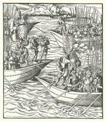 Schiffe mit deutschen und französischen Soldaten vor Livorno, Italien