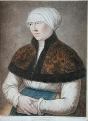 Porträt von Holbeins Frau, graviert von Francesco Bartolozzi (1727-1815) 1796