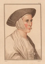 Porträt einer unbekannten Frau vom Hofe König Heinrichs VIII. (1812) (Gravur)