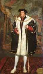 Thomas Howard, Dritter Herzog von Norfolk, trägt das Halsband des Hosenbandordens