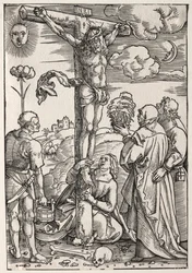 Christus am Kreuz mit Maria, St. Johannes, Maria Magdalena und St. Stephan