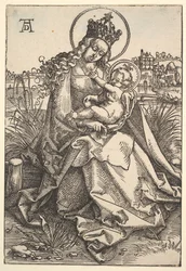 Die Jungfrau am grasbewachsenen Ufer, 1505