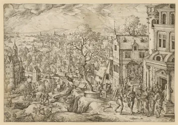 Die Geschichte des Tobias in weiter Landschaft