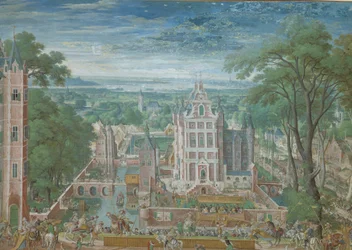 Turnier vor einer Burg