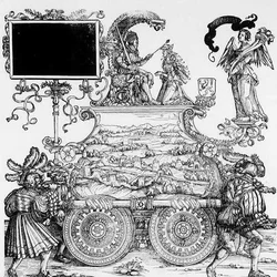 Szene aus Maximilians Triumphzug, ca. 1516-18 (Holzschnitt) (s/w Foto)