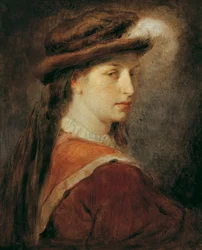 Dame mit Federhut