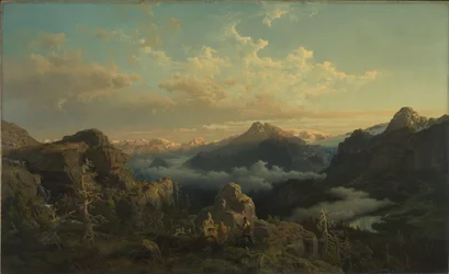Norwegische Highlands im Sonnenaufgang