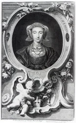Anna von Kleve, graviert von Jacobus Houbraken, 1740