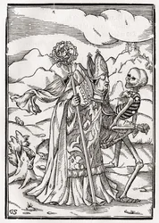 Der Tod kommt zum Bischof, graviert von Georg Scharffenberg, aus 