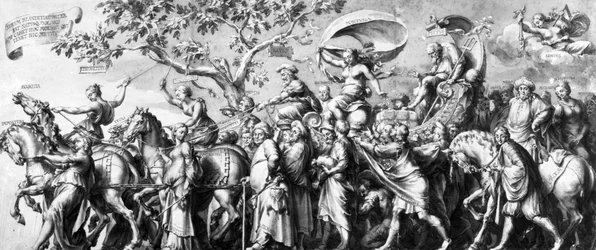 Der Triumph des Reichtums, gezeichnet von Jan de Bisschop, ca. 1650