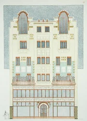 Entwurf für ein fünfstöckiges Gebäude, frühe 1900er, aus 