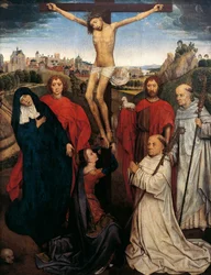 Kreuzigung, Mittelteil des Triptychons von Jan Crabbe, ca. 1470