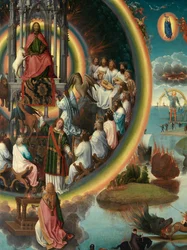 (Detail) des rechten Panels des Triptychons von Johannes dem Täufer und Johannes dem Evangelisten