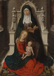 Tafel eines Diptychons: Hl. Anna Selbdritt