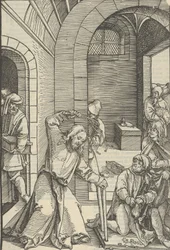 Christus reinigt den Tempel, aus Speculum passionis domini nostri Ihesu Christi, 1507