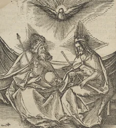 Die Heilige Dreifaltigkeit, aus Hymmelwagen auff dem, wer wol lebt..., 1517