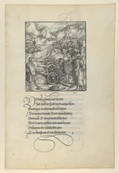 Unfalo gefährdet Theuerdanck, verursacht die Explosion von drei Kanonen, aus Theuerdan..., 1517