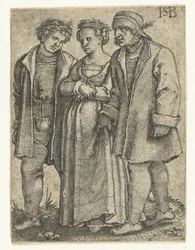 Brautpaar und Vater der Braut