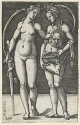 Judith mit dem Kopf des Holofernes und Magd
