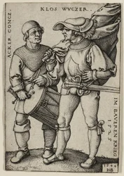 Fahnenträger und Trommler