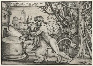 Die Arbeiten des Herkules: Herkules erwürgt den nemeischen Löwen