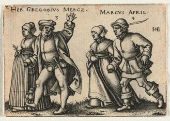 Die Bauernhochzeit oder die zwölf Monate: 3-Her Gregorius Mercz 4-Marcus April, 1546