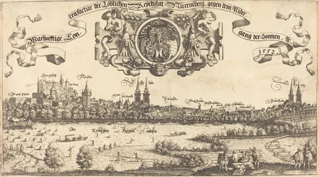Ansicht von Nürnberg von Westen [mittlerer Abschnitt], 1552
