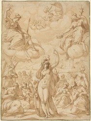 Allegorie der Minerva als Haupt der Musen, um oder vor 1575