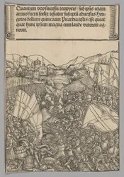 Schlacht von Hainaut, Platte 3 aus Historische Szenen aus dem Leben von Kaiser Maximilian I. vom Triumphbogen