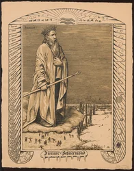 Allegorie des Januars. Entwürfe für den „Ewigen Bilderkalender“, Teil I, 1881-1901