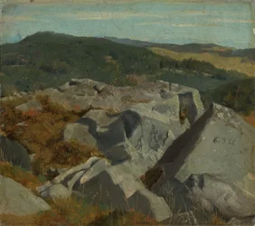 Blick auf Felsen und Höhenzüge