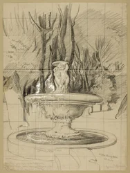 Brunnen mit Putti im Garten der Villa Borghese