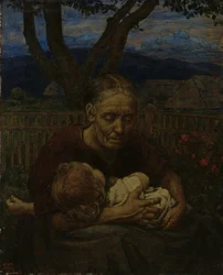 Mutter und Kind im Garten