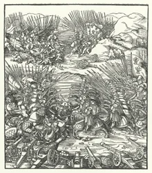 Schlacht zwischen den französischen und venezianischen Armeen während des Krieges der Liga von Cambrai, 1509