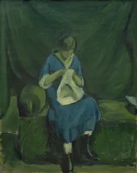Ein junges Mädchen beim Nähen