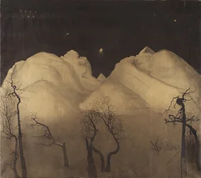 Winternacht in den Bergen. Studie, 1902-2