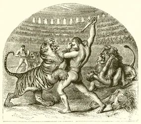 Der kämpfende Löwe des antiken Rom