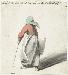 Gehende Frau, von hinten