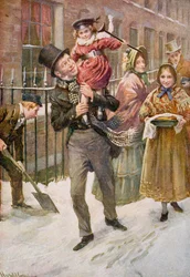 Bob Cratchit und Tiny Tim, Illustration für 