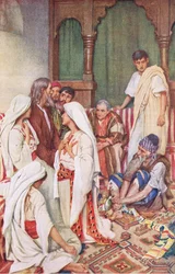 Die Predigt des Agabus, Illustration aus Harold Copping Bilder: Die Kronen-Serie, ca. 1920er