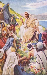 Die Bergpredigt, Illustration aus Harold Copping Bilder: Die Kronenserie, ca. 1920er Jahre