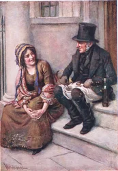Trotty Veck und seine Tochter Meg, Illustration für 