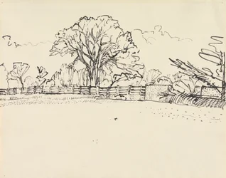 Landschaft mit Zaun