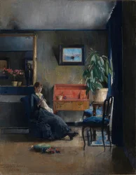 Blaues Interieur