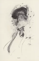 Porträt einer Frau namens Augusta (Lithografie)