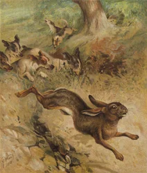 Ein Lauf um Leben (Chromolitho)